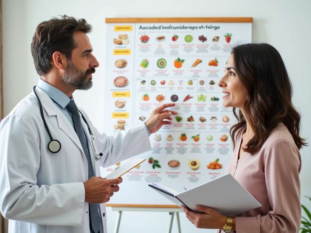 A doctor discussing allergen immunotherapy with a patient