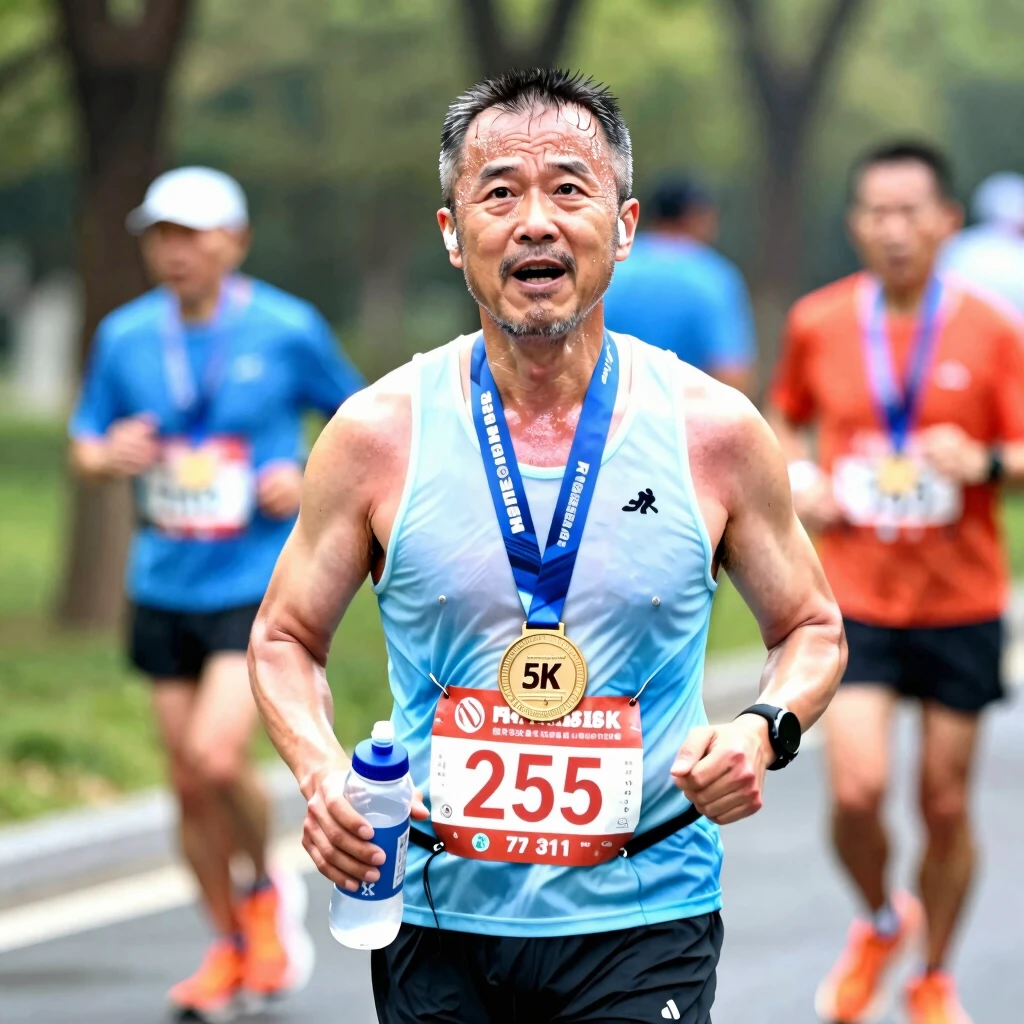 Energized runner after completing a 5K