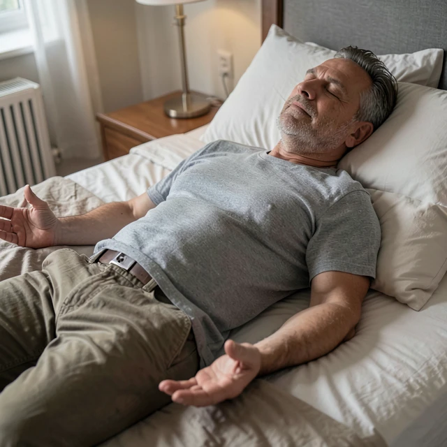 Person performing body scan mindfulness for chronic pain