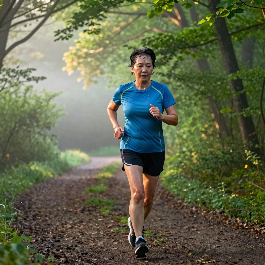 Person jogging on a forest trail to build endurance