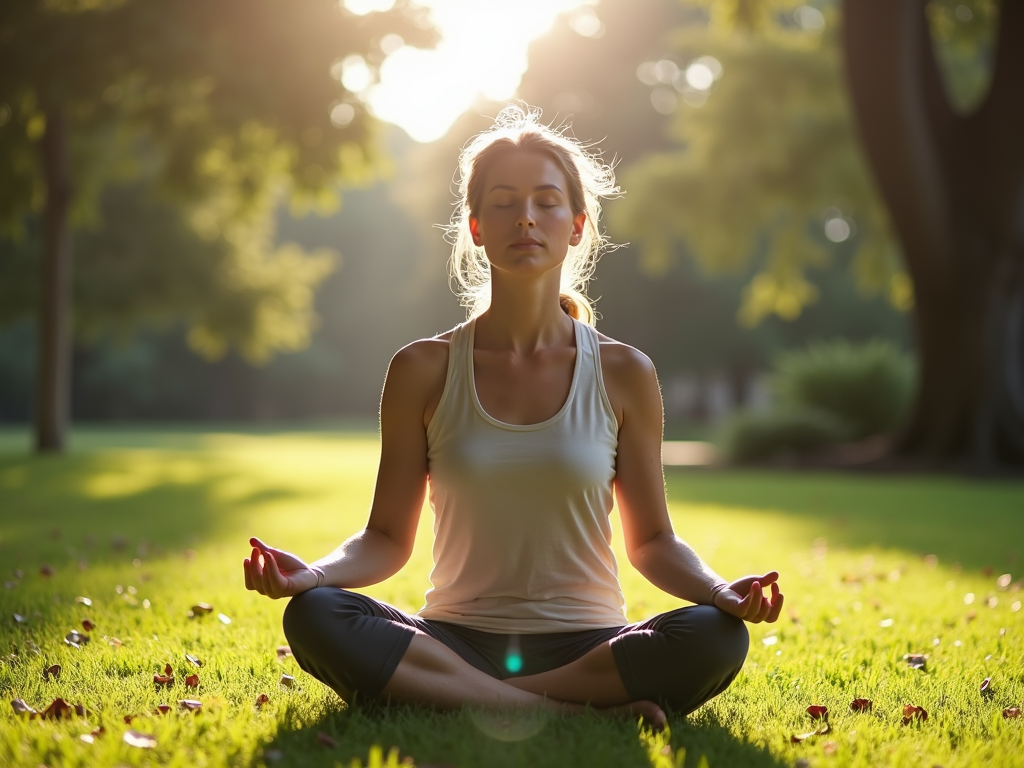 Person practicing mindfulness in nature
