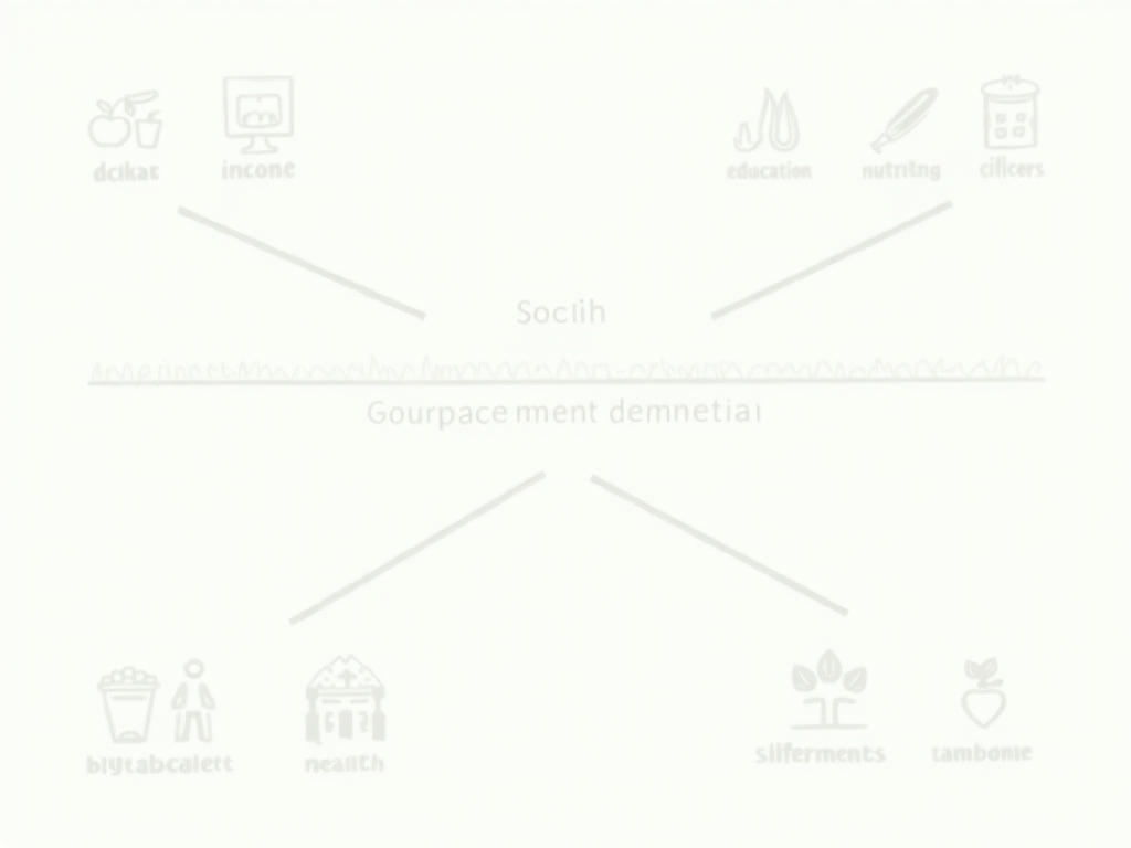 Chart illustrating the impact of social determinants on health.