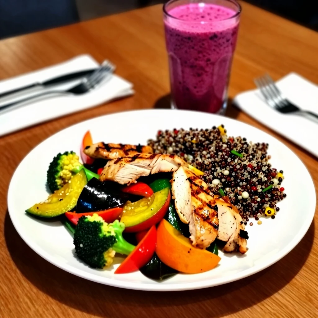 Allergen-free veggie stir-fry and smoothie