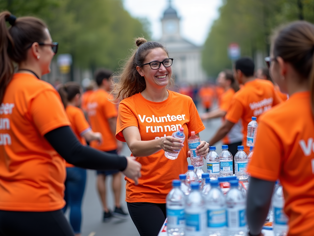 Volunteers making a charity run possible