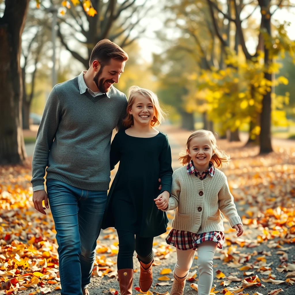 A parent and child walking hand-in-hand in a peaceful park