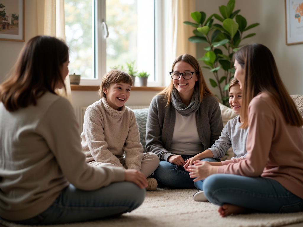 Family in therapy session building support
