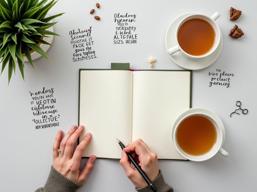 Person writing in a journal