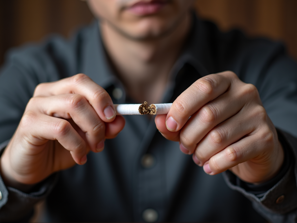Person quitting smoking