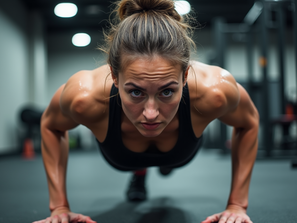 Runner performing a plank for core strength