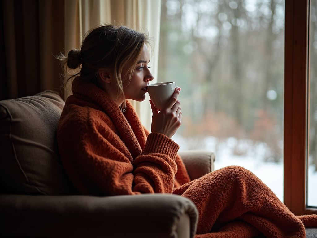 Relaxing at home to manage stress