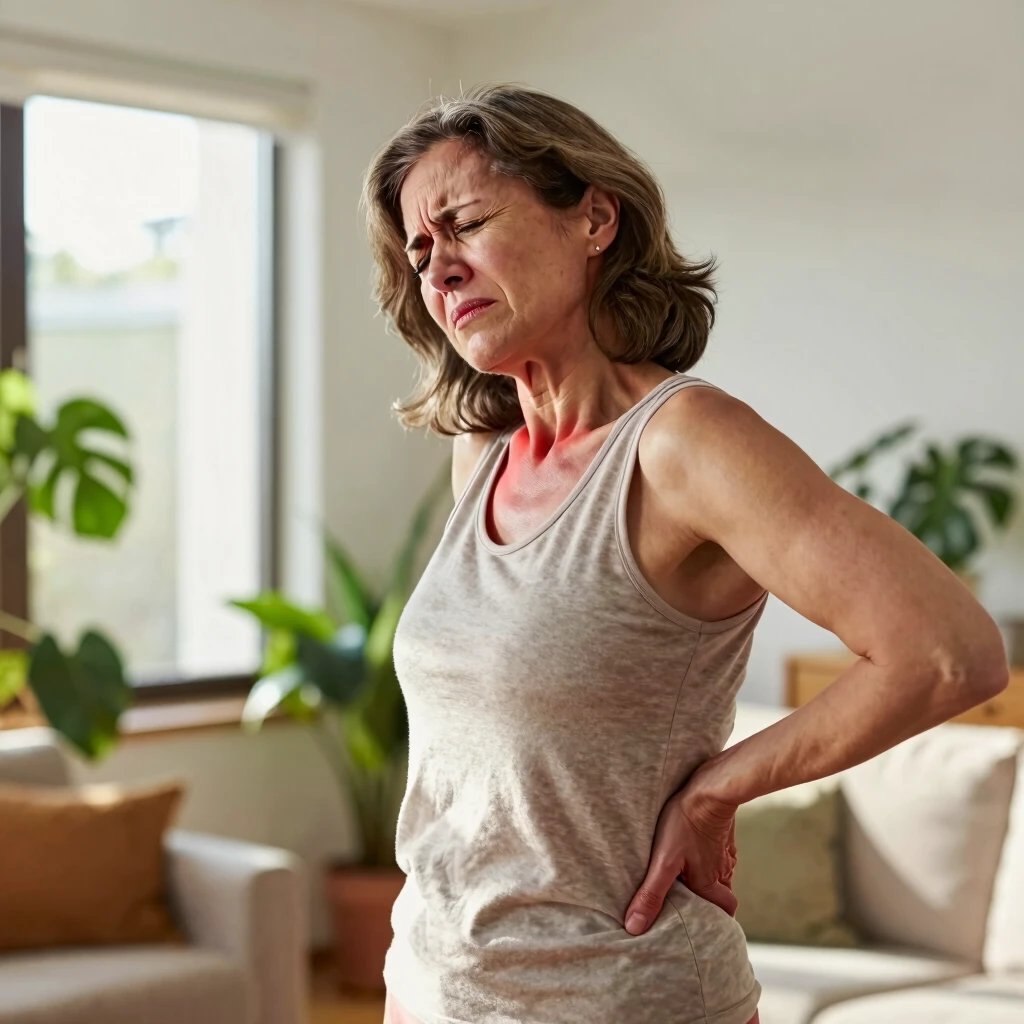 Woman with chronic pain starting her day with gentle movement as part of behavioral activation