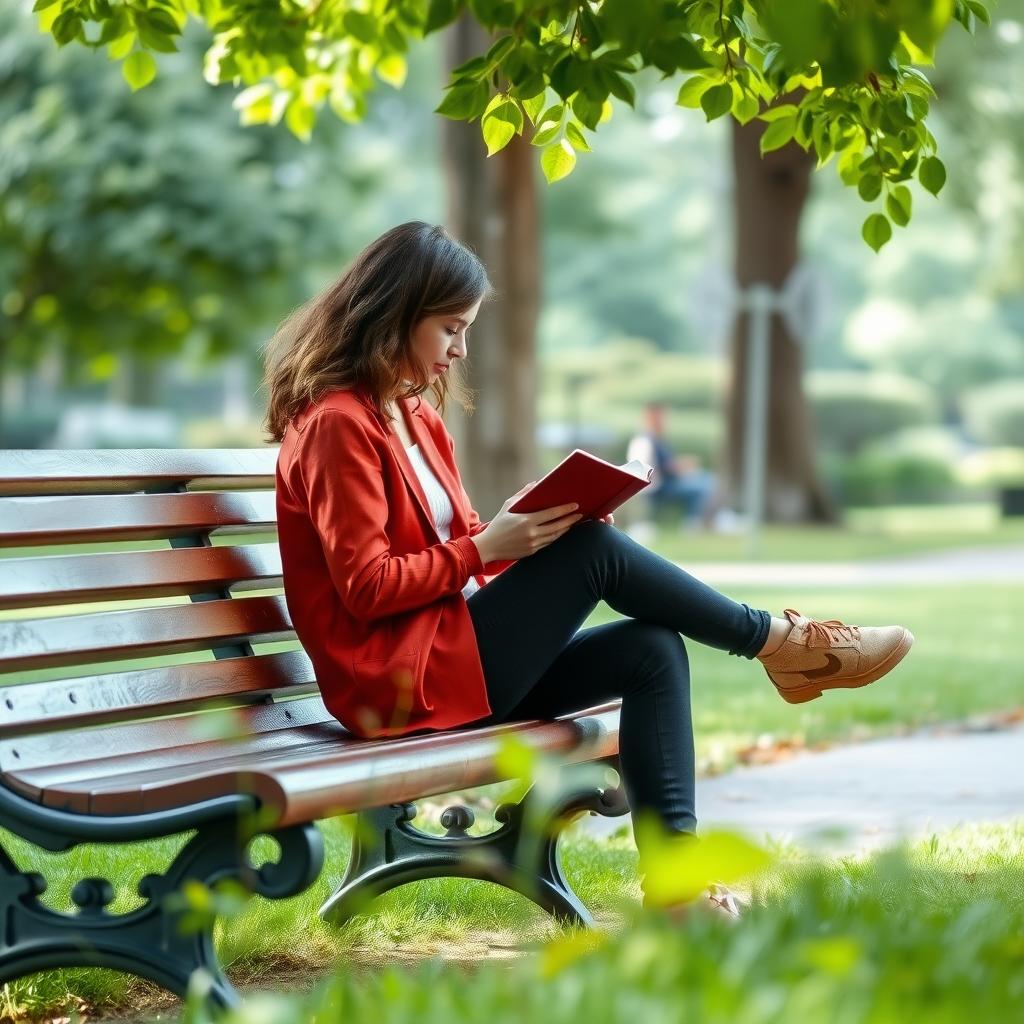 A person planning activities for Behavioral Activation in a peaceful park setting.