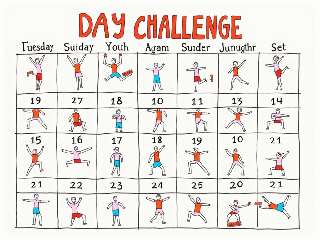 30-day fitness challenge calendar