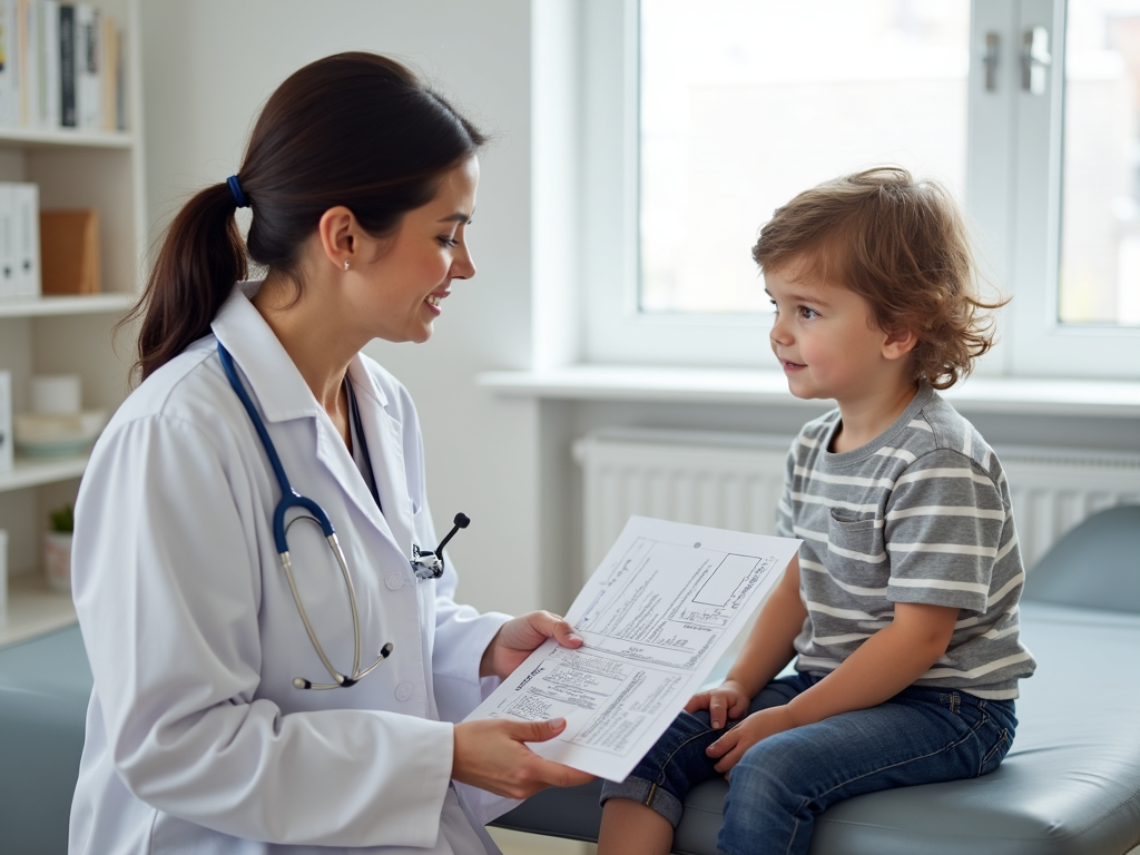 A parent meeting with a doctor