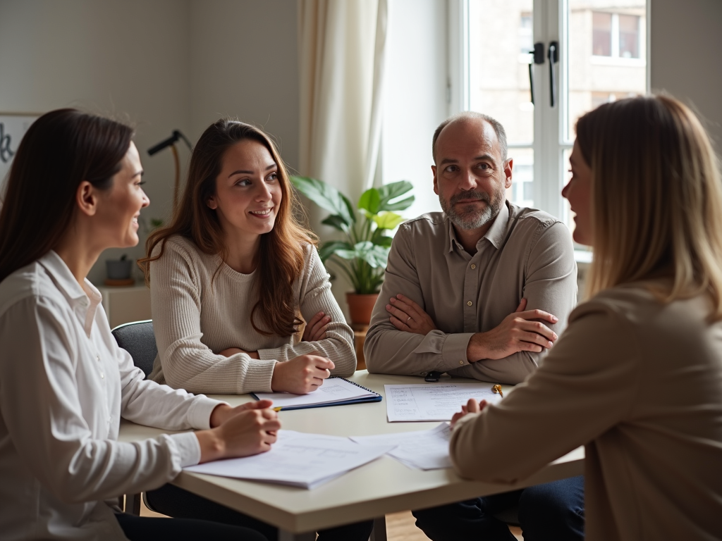 Family in therapy session