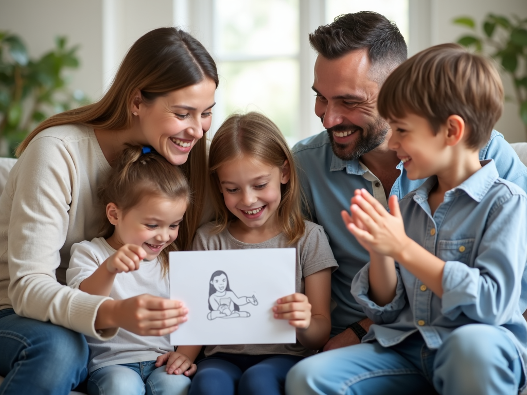 Family engaging in positive interaction.