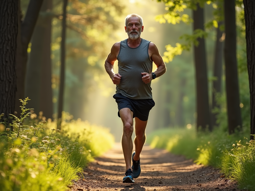 Runner engaging in active recovery on a nature trail