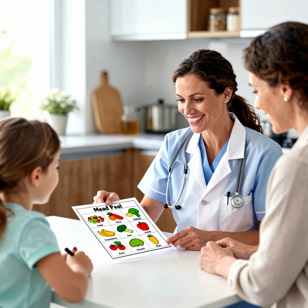 Dietitian consulting with FPIES family over meal plan