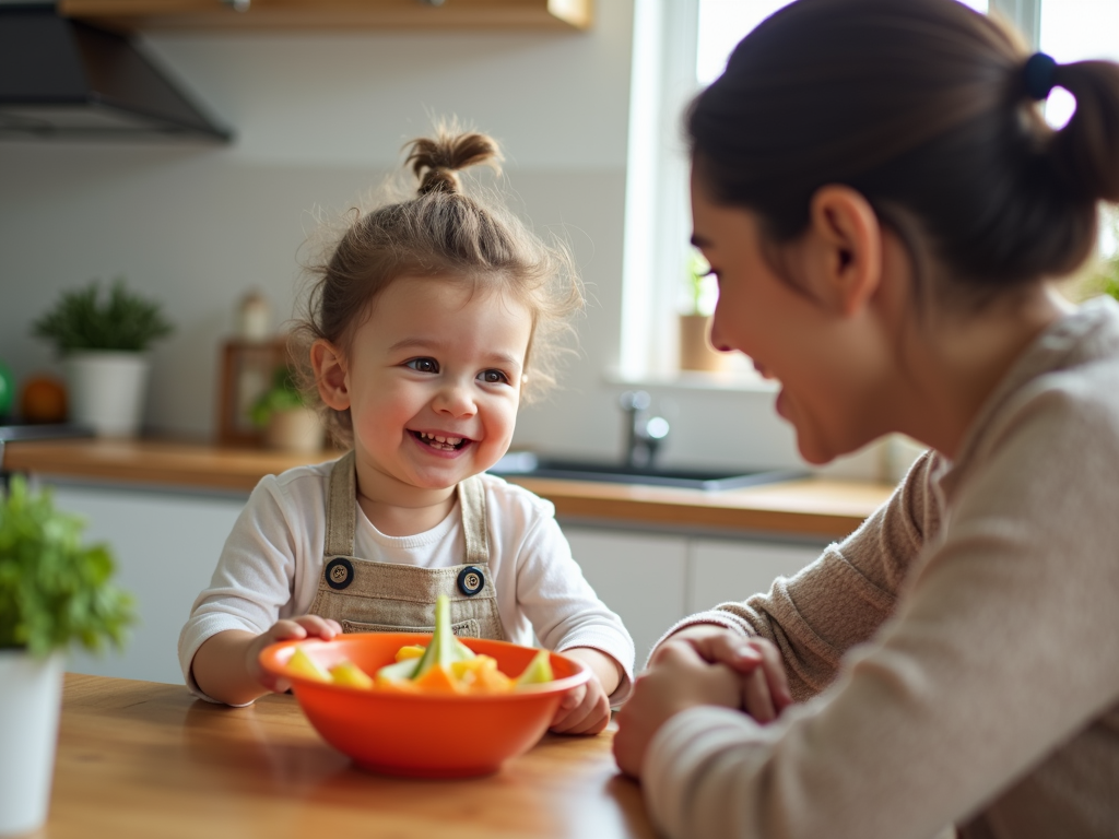 A child enjoying a safe meal