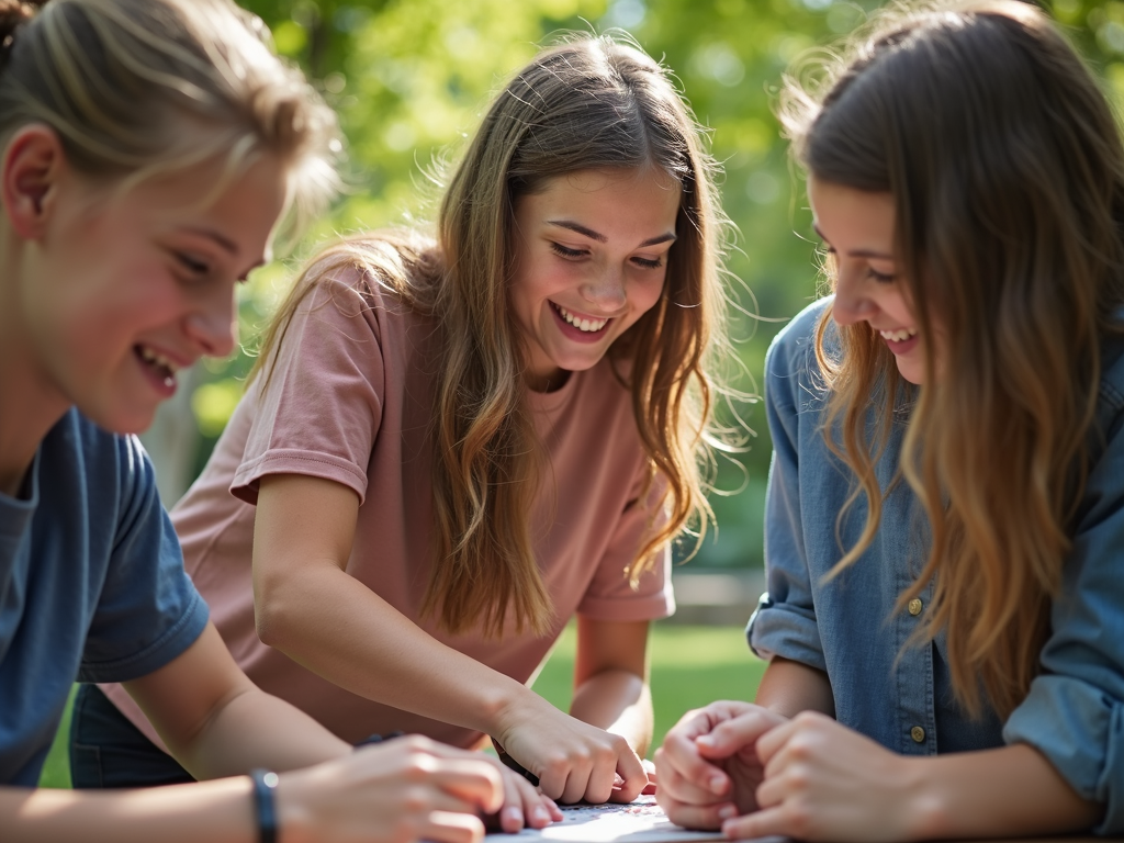 Teens engaging in a team-building exercise