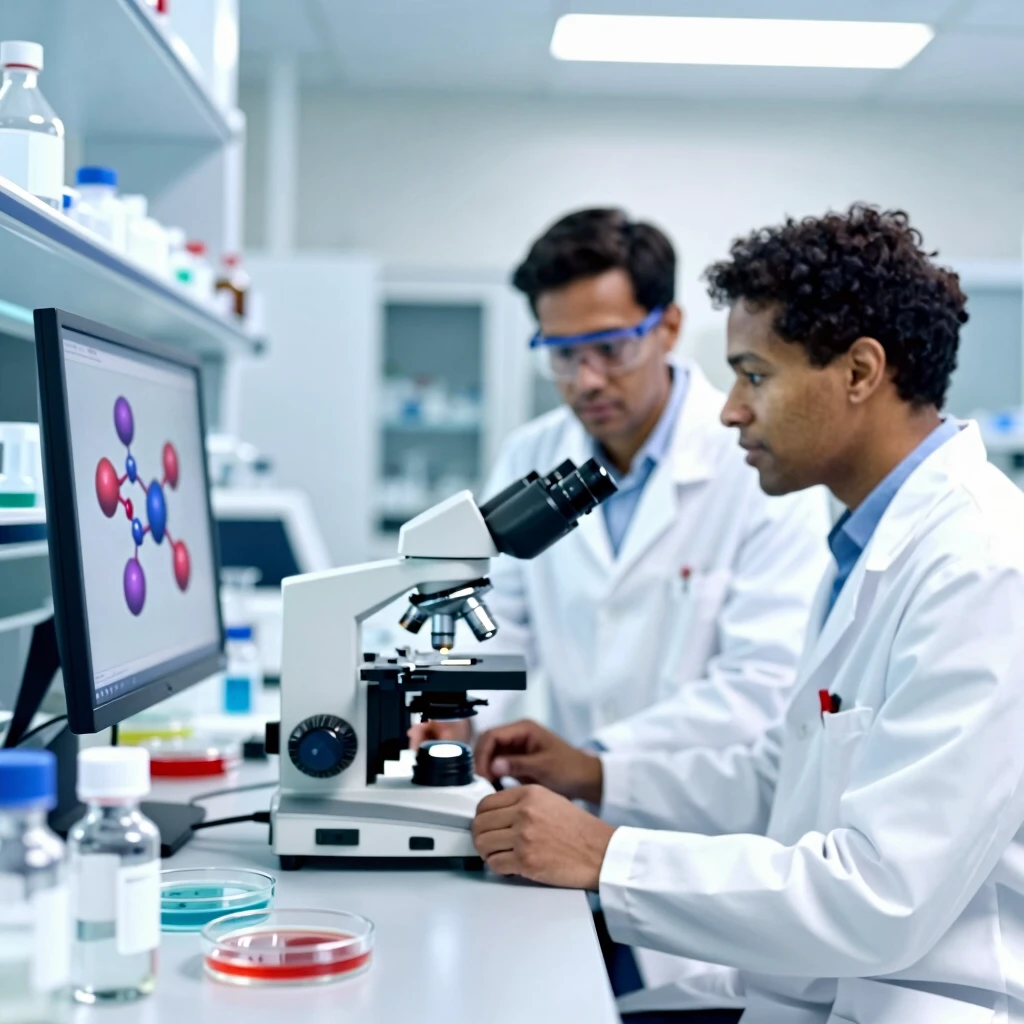 Scientists innovating new food allergy treatments in a lab