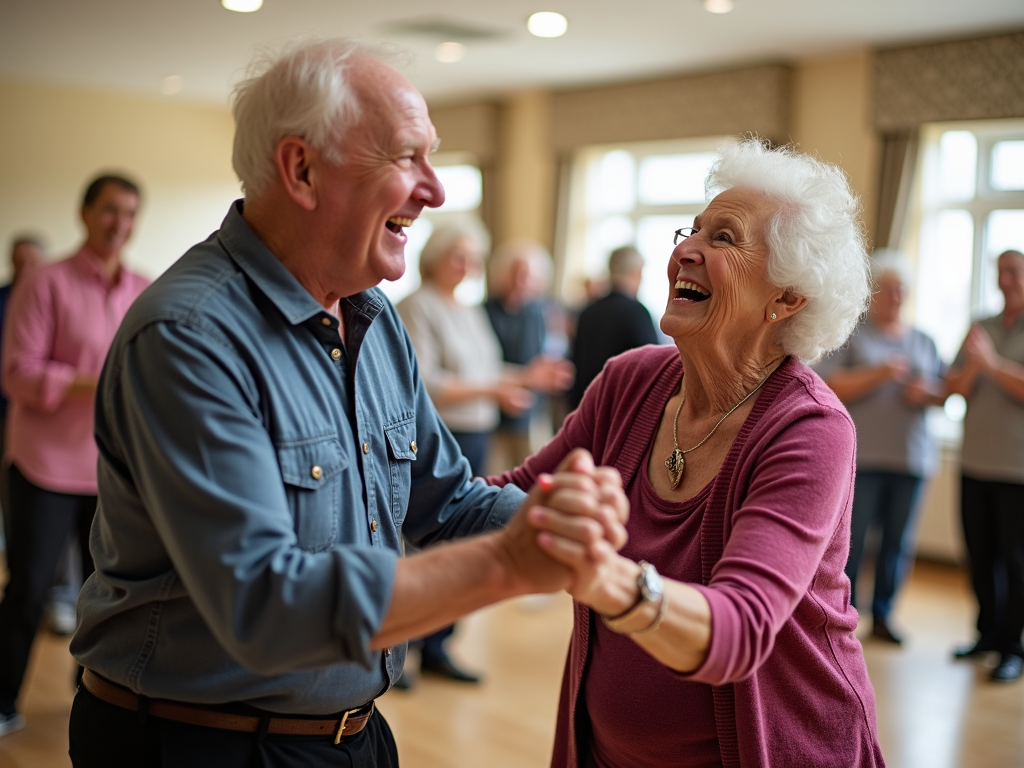 Seniors enjoying a dance session.