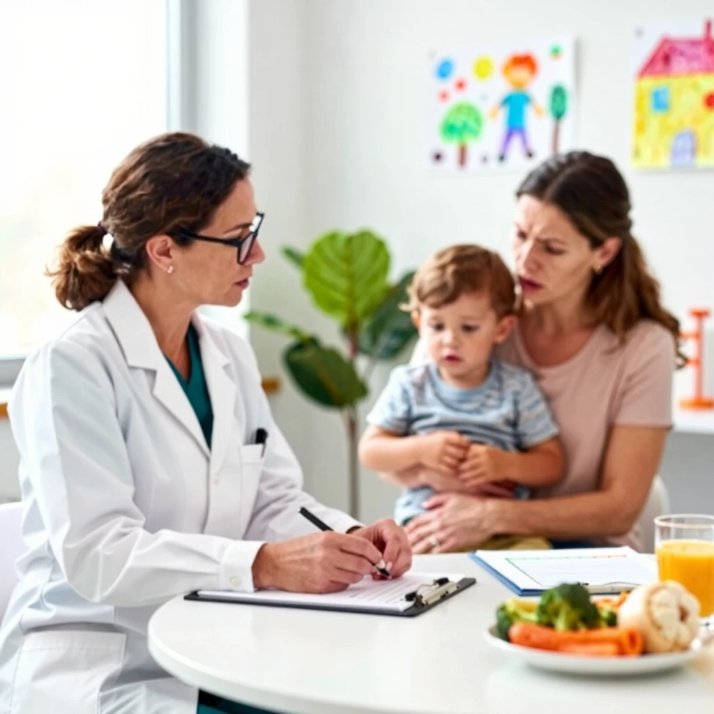 Registered dietitian helping a family manage chronic food allergies
