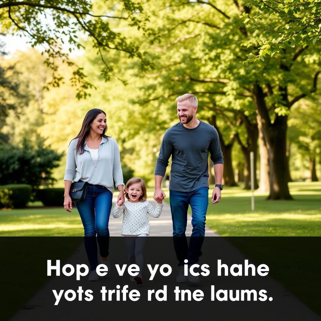 A family enjoying a peaceful walk together, symbolizing hope and healing.
