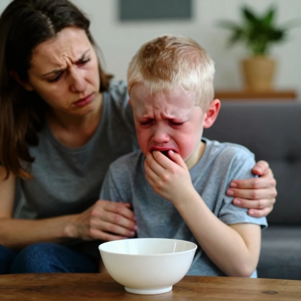 Child experiencing chronic vomiting symptoms from FPIES