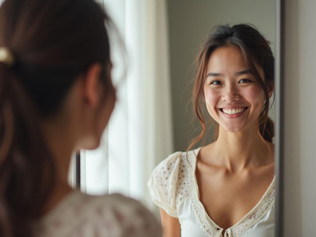 A person reflecting on their personal growth and transformation through therapy.