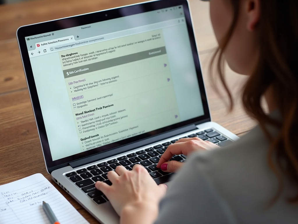 Student researching ABA certification programs