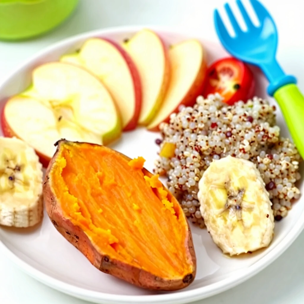 Plate of safe, nutritious recipes for kids with FPIES