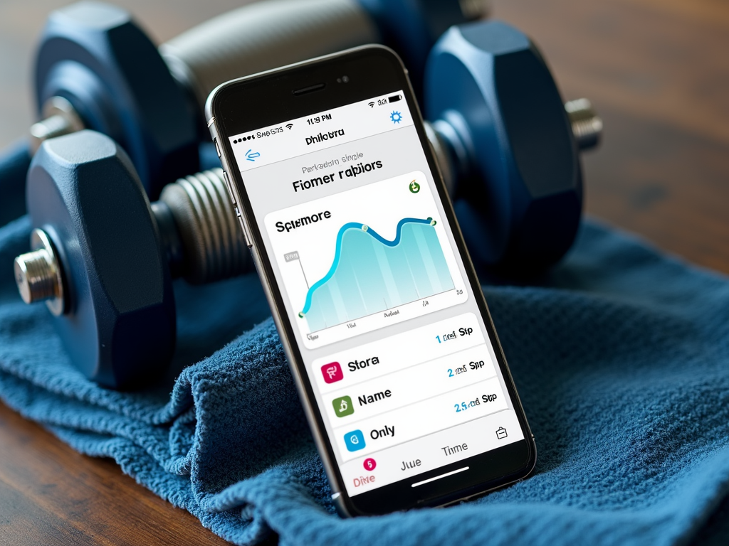 Fitness tracking app on smartphone
