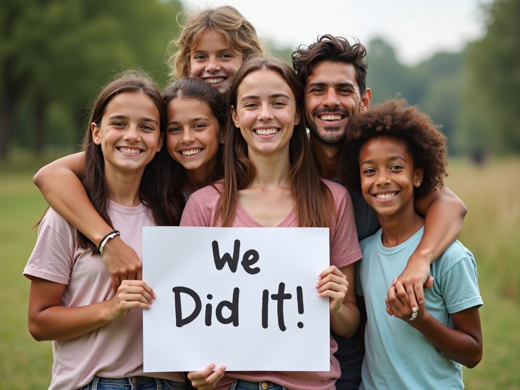 Family celebrating wellness success
