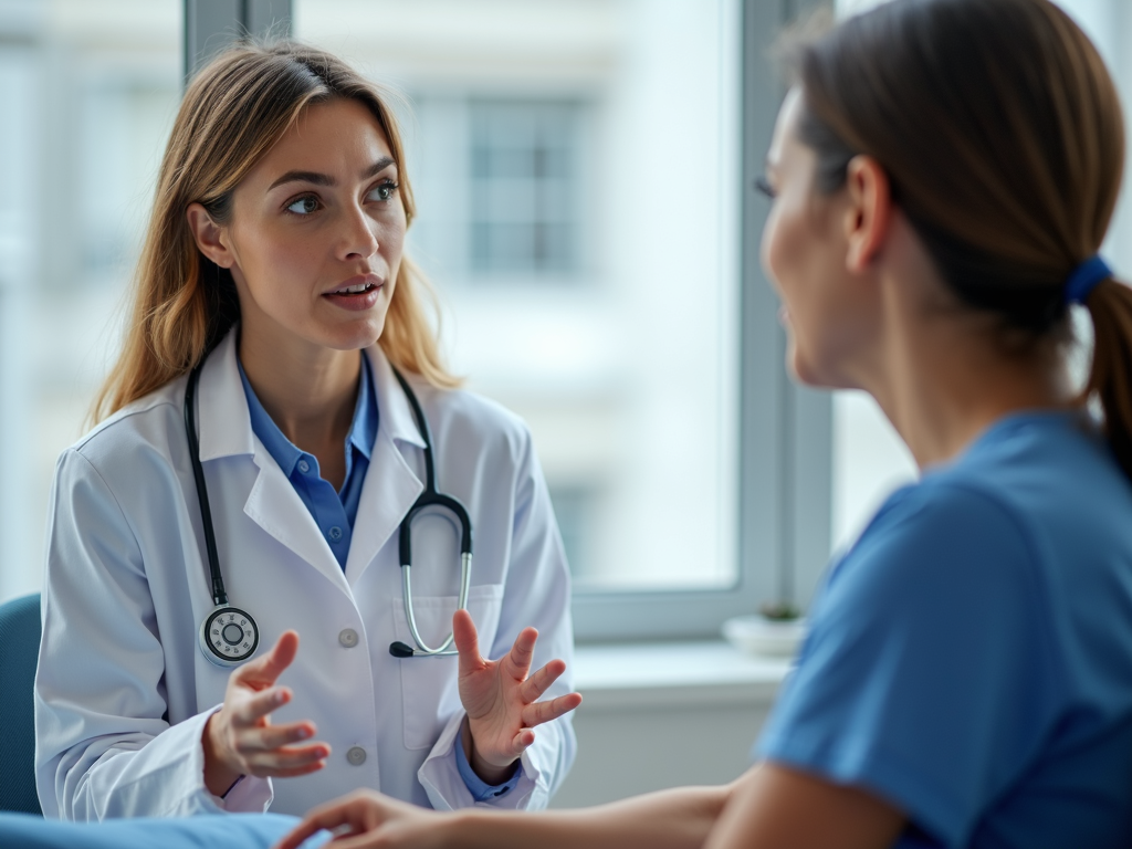 A healthcare professional discussing treatment options with a patient.