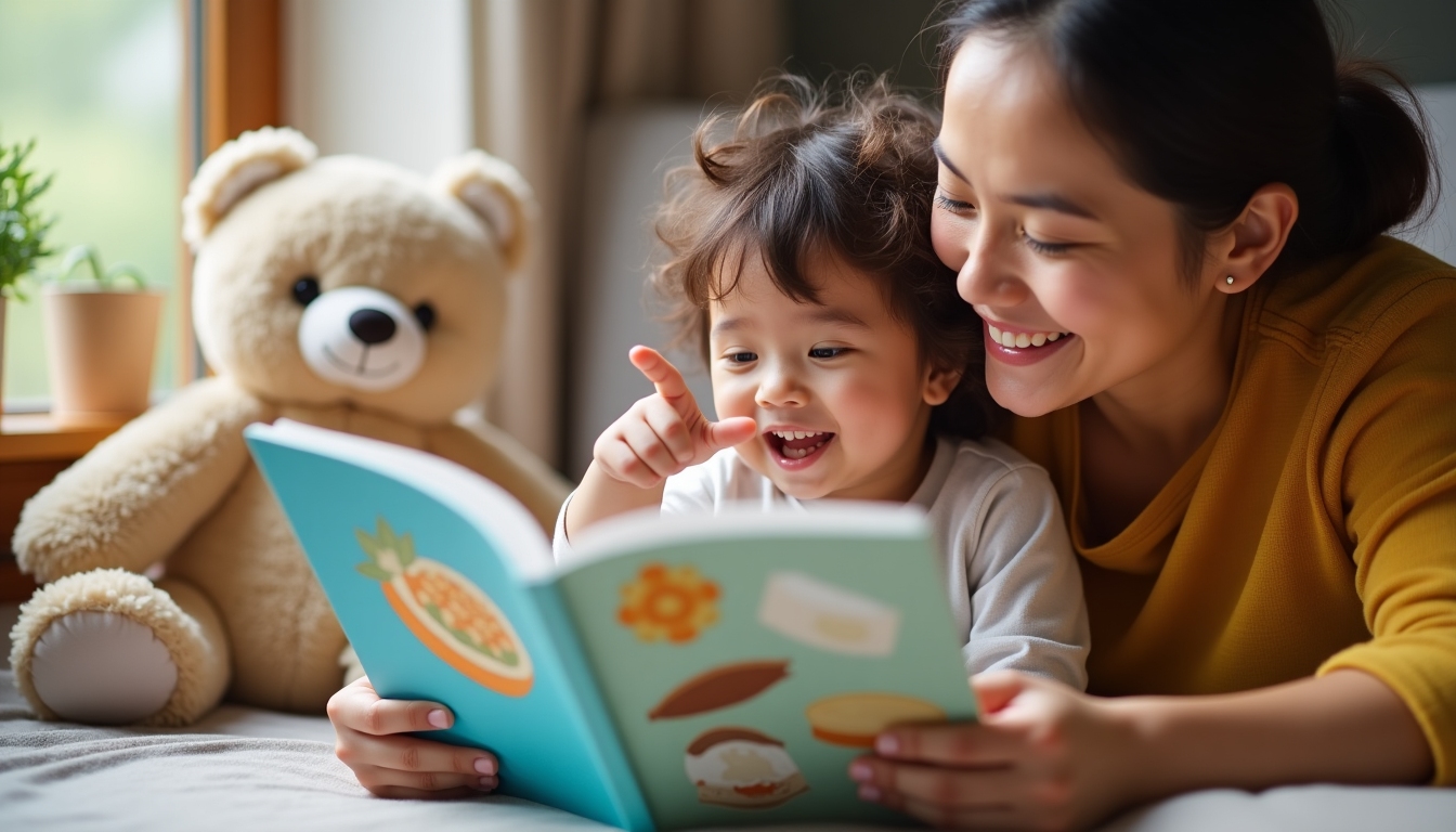 Parent and child learning about food allergies