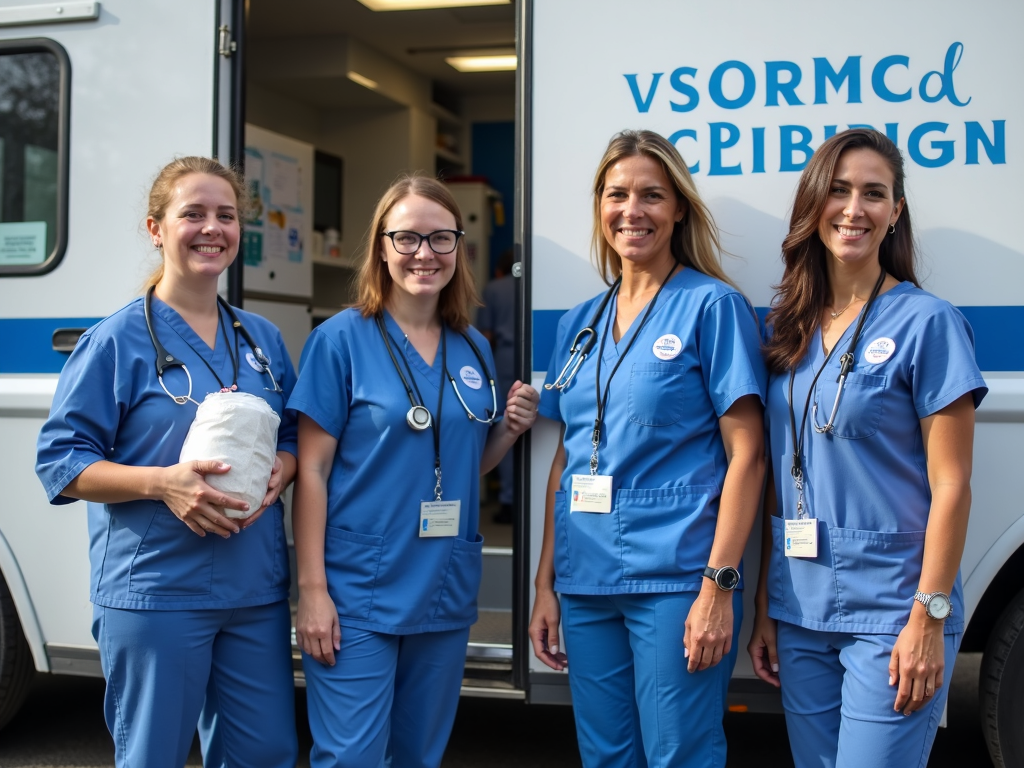 A dedicated team providing care in a mobile clinic.