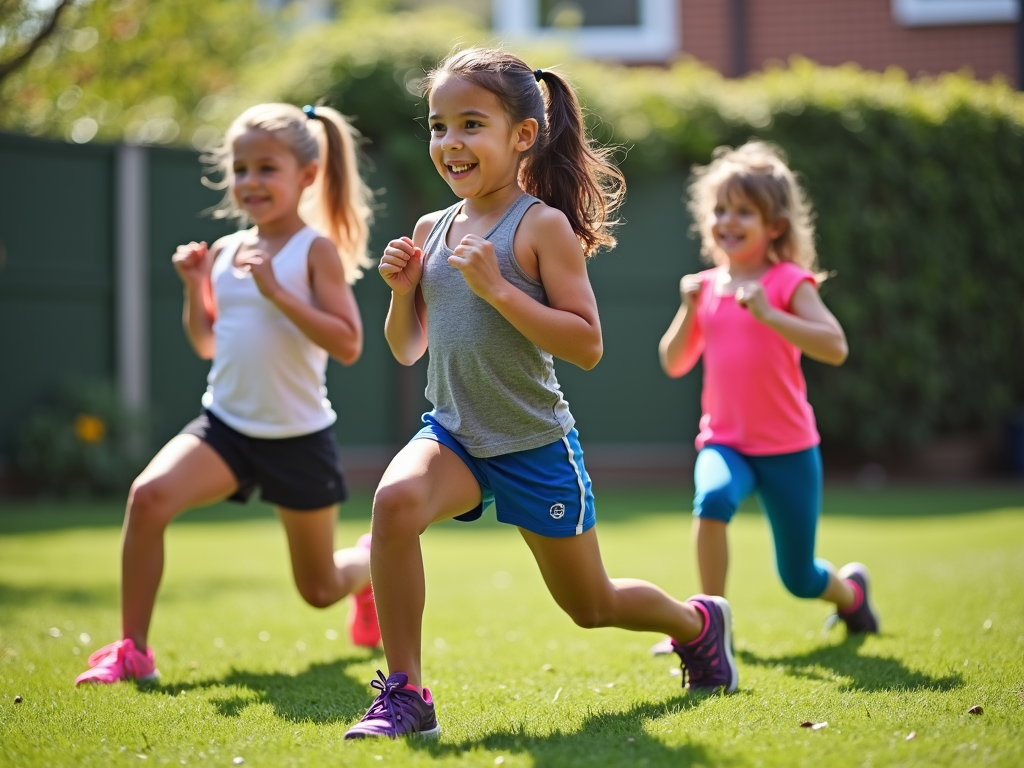 Family fitness with lunges