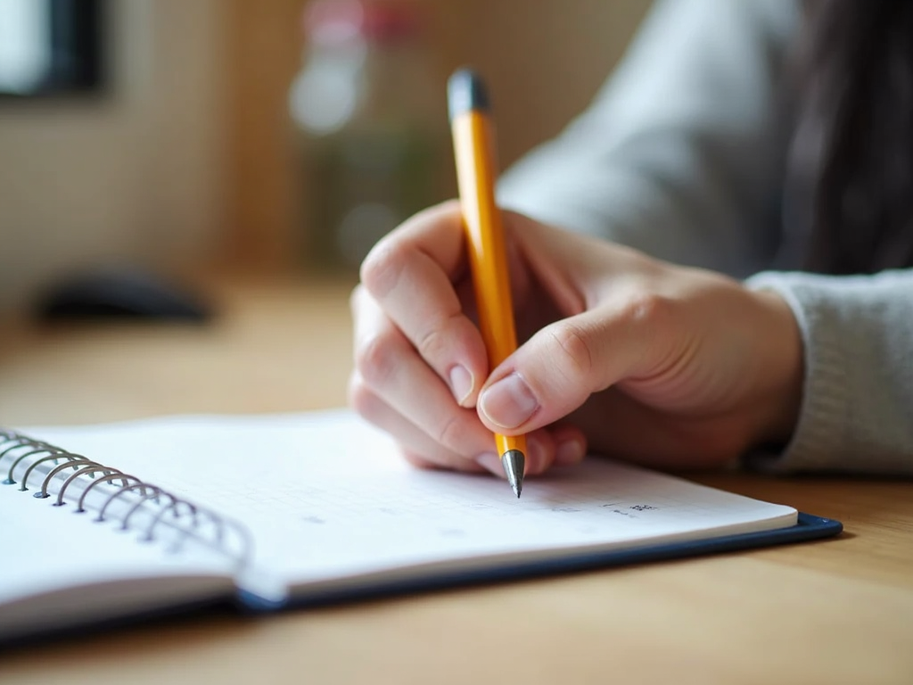 Individual recording in a food journal.