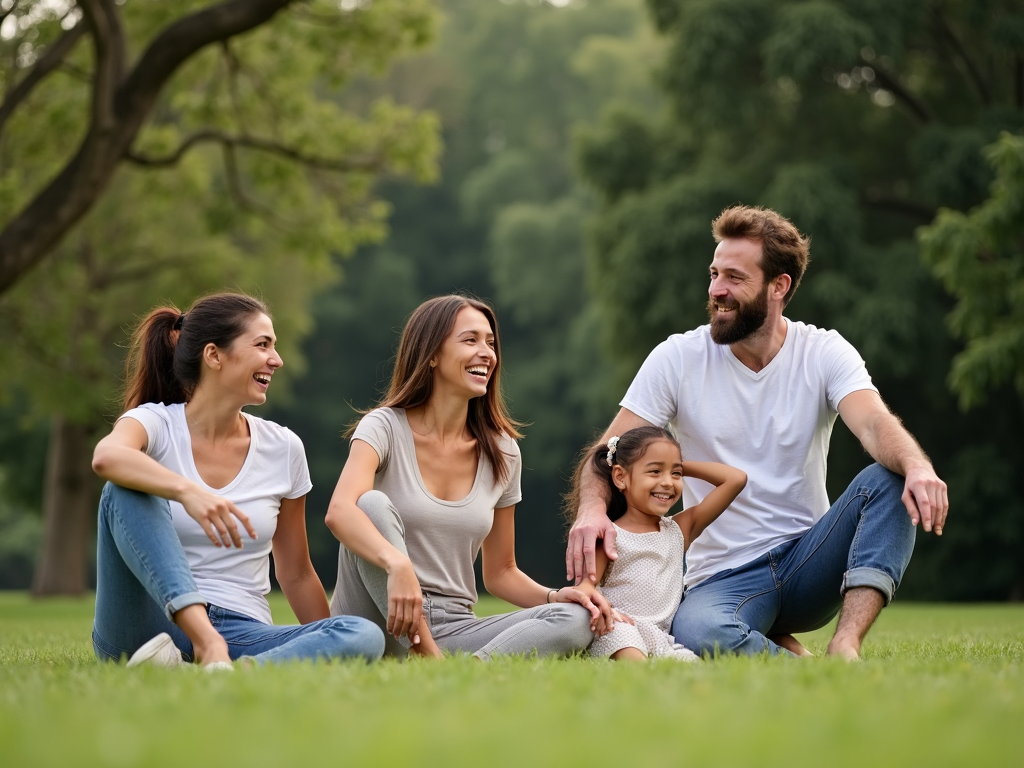 Family enjoying fitness activities together