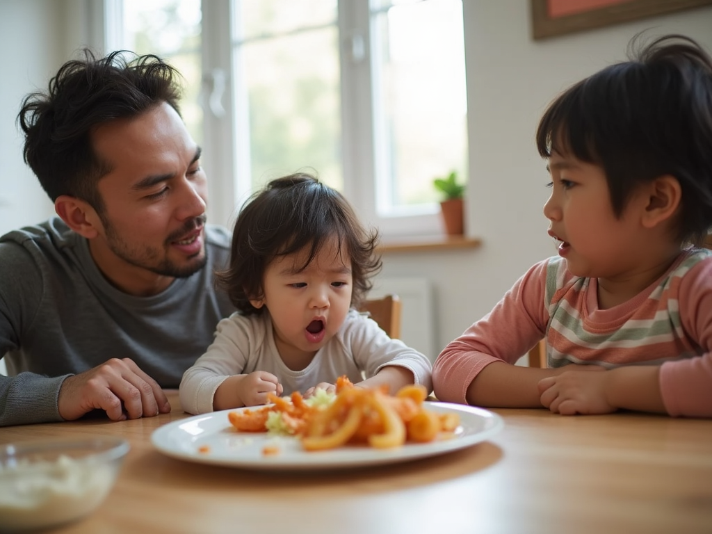 A family dealing with the challenges of Chronic FPIES during mealtime.