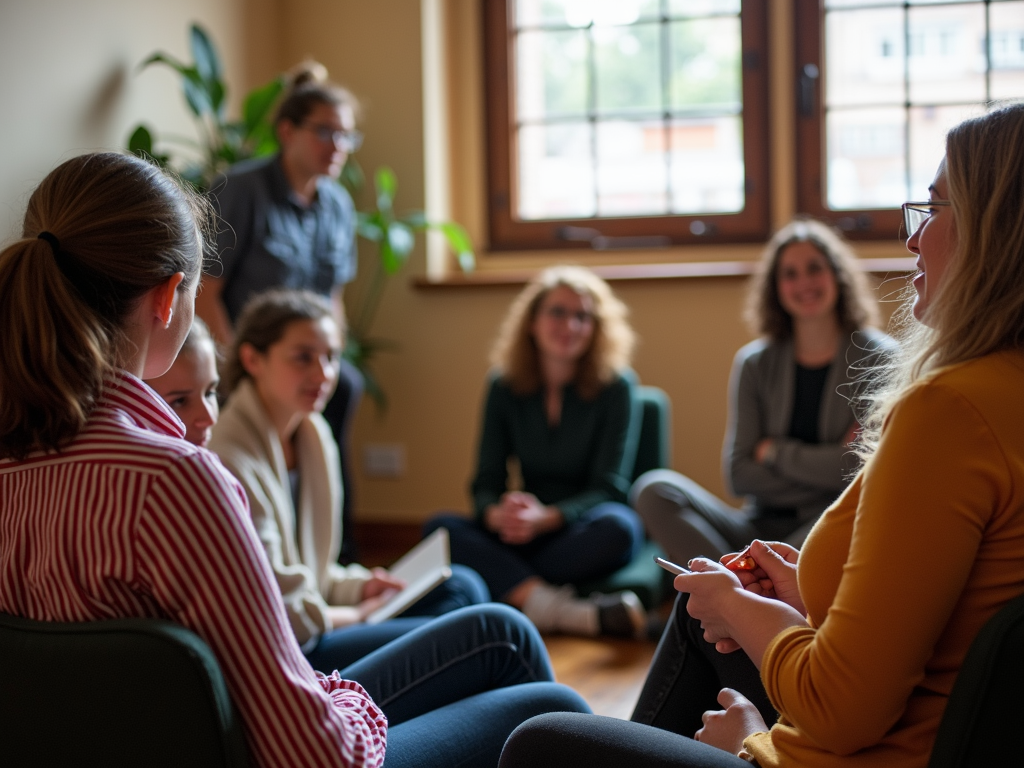 A family in a wellness workshop, growing together in health.