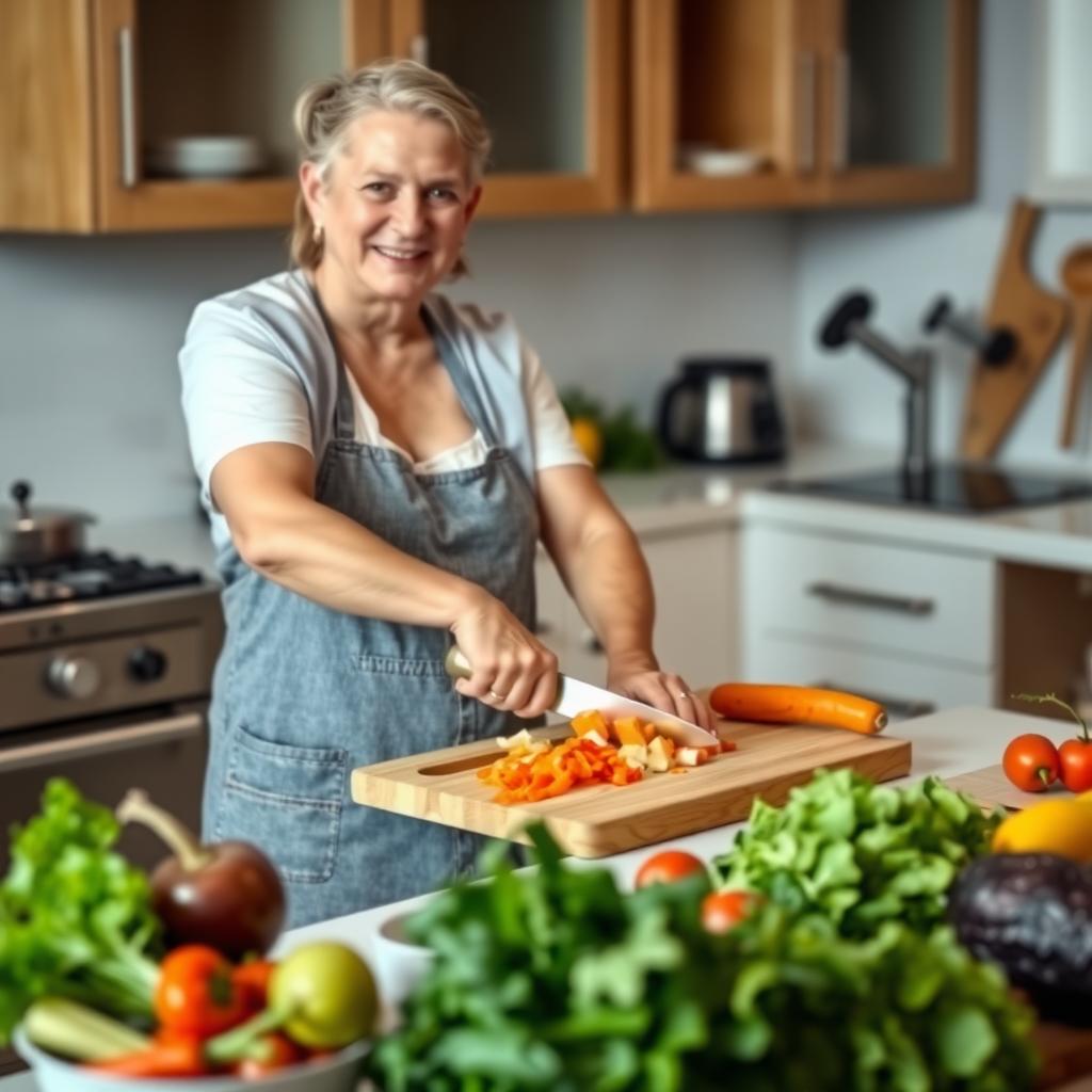 Person cooking a meal with fresh ingredients