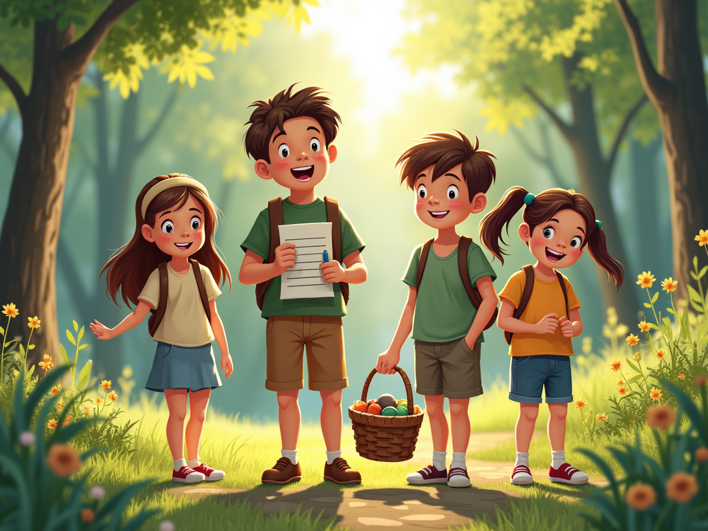 Family nature scavenger hunt.