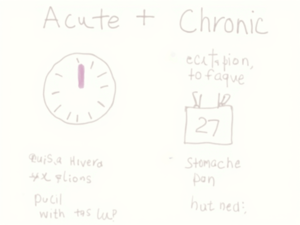 Diagram of acute vs. chronic food allergy symptoms.