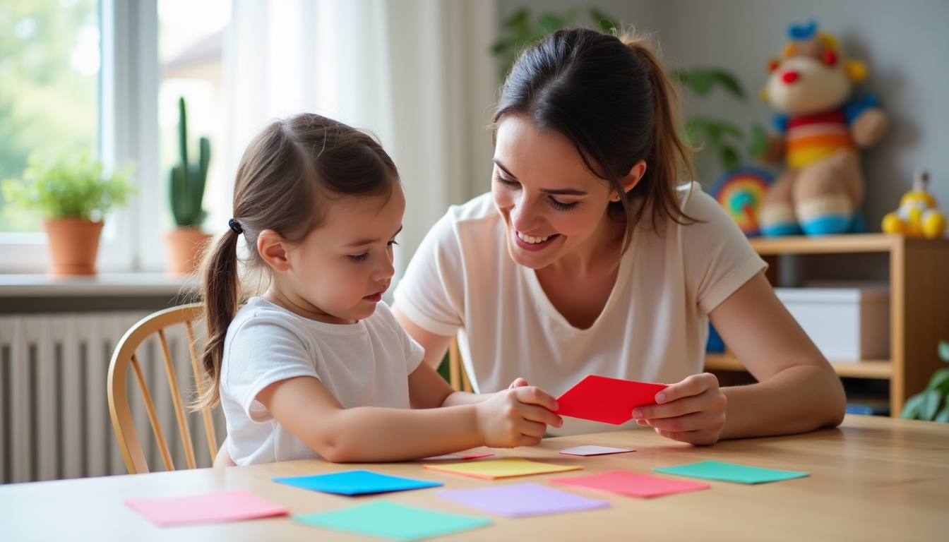 Therapist and child during Discrete Trial Training session.