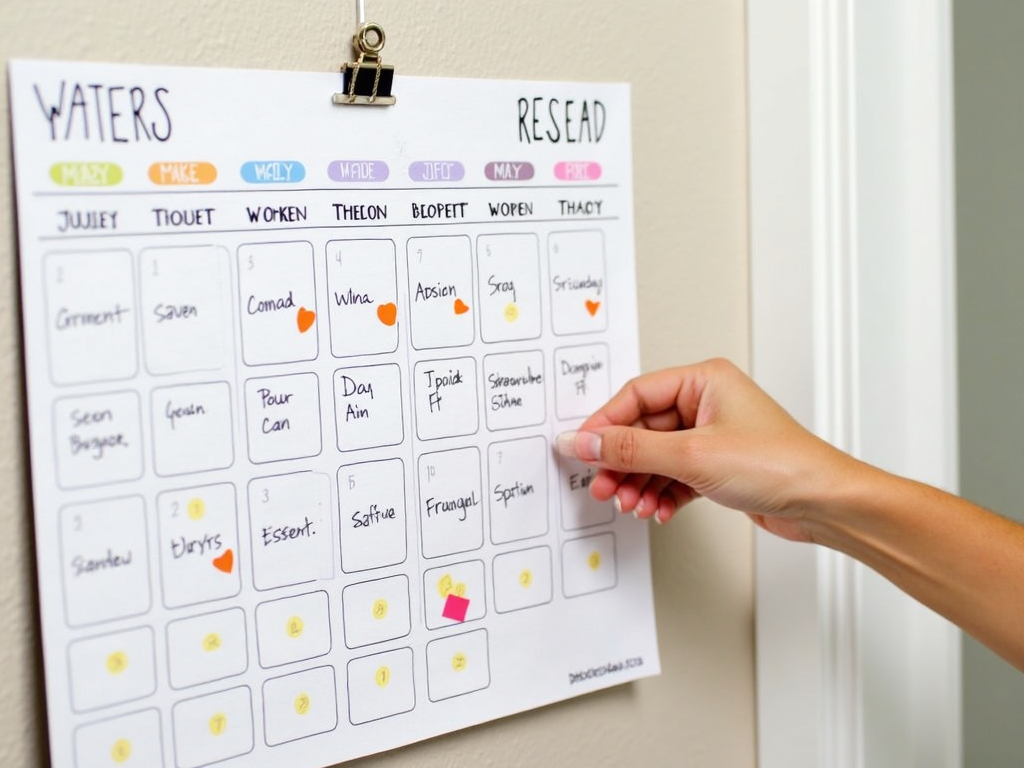 Workout calendar with scheduled activities