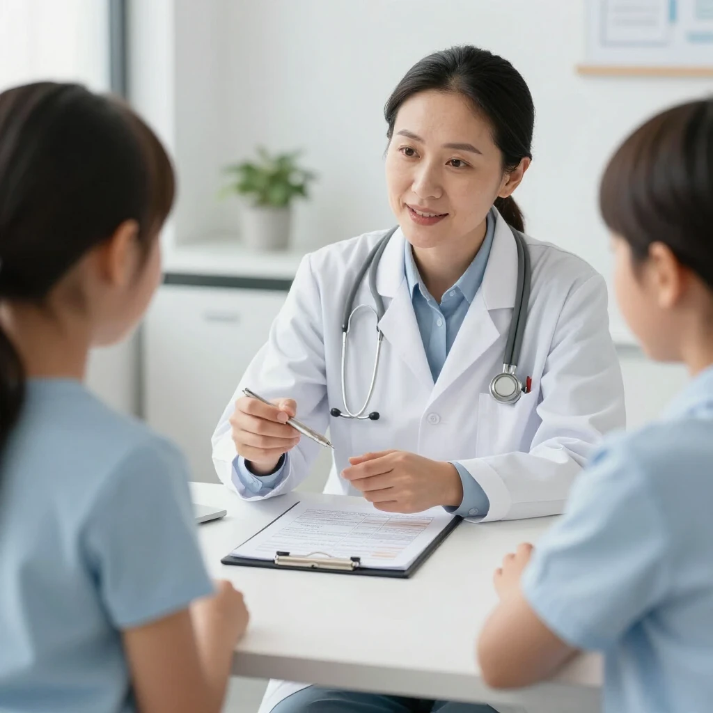 Doctor discussing Chronic FPIES diagnosis with family