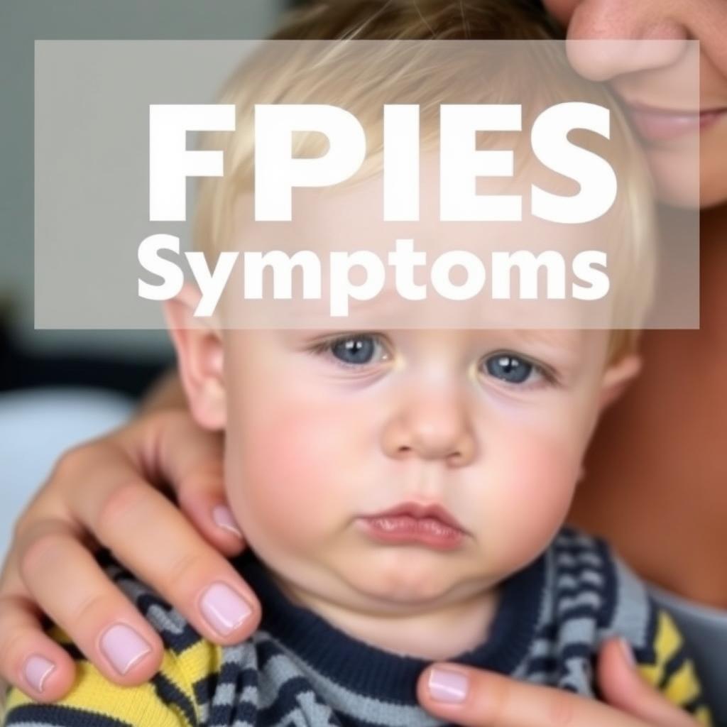 Child with FPIES symptoms being comforted by parent.