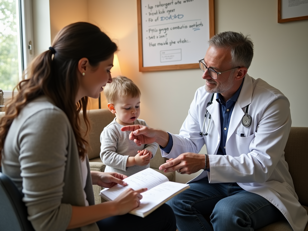 Parent and doctor discussing FPIES triggers